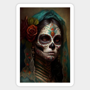 Day of the dead V4 - Women Oil paint Magnet